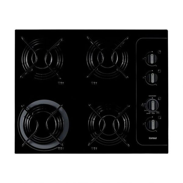 Cooktop Consul 4 Bocas Facilite Botão Controle Fácil Cd060 Preto Bivolt Bivolt