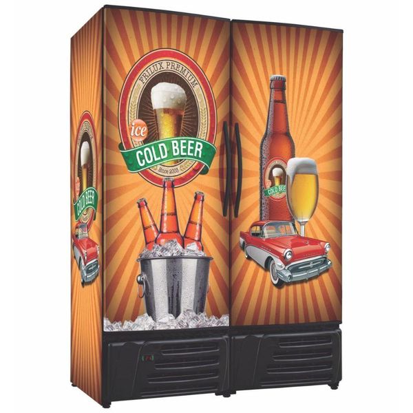 Cervejeira 2 Portas Cegas Rf019 Premium Frilux Refrigerador Com Porta Adesivada 1200 Litros 220v