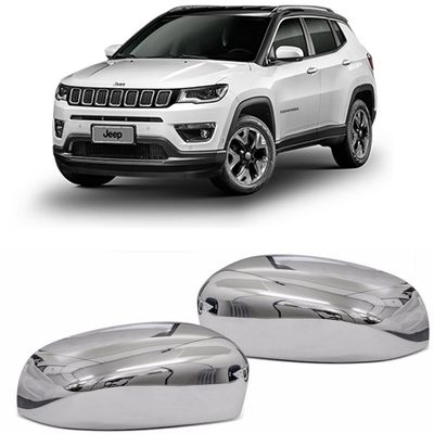 Jogo Aplique Capa Cromada Retrovisor Fiat Toro Compass 2016