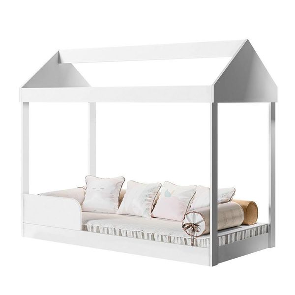 Cama Infantil Montessoriana Casinha Branca Dakota Gabrielli