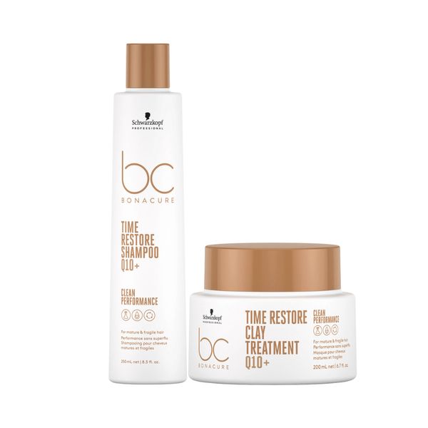 Schwarzkopf BC Clean Time Restore Q10+ Shampoo 250ml e Máscara 200ml Schwarzkopf BC Clean Time Restore Q10+ Shampoo 250ml e Máscara 200ml