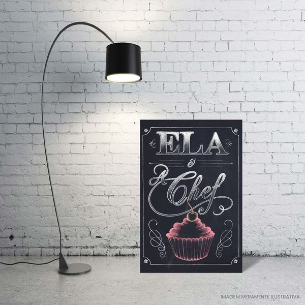 Quadro Decorativo MDF 3mm 20x28,5 cm - Frases - Ela é a Chef