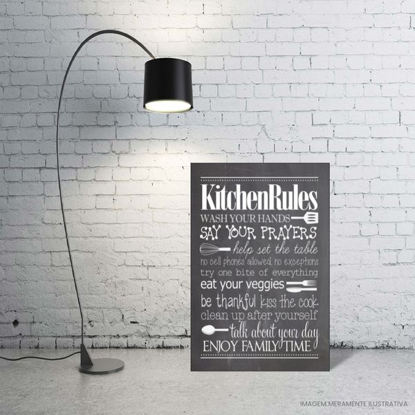 Quadro Decorativo MDF 3mm 20x28,5 cm - Frases - Kichen Rules