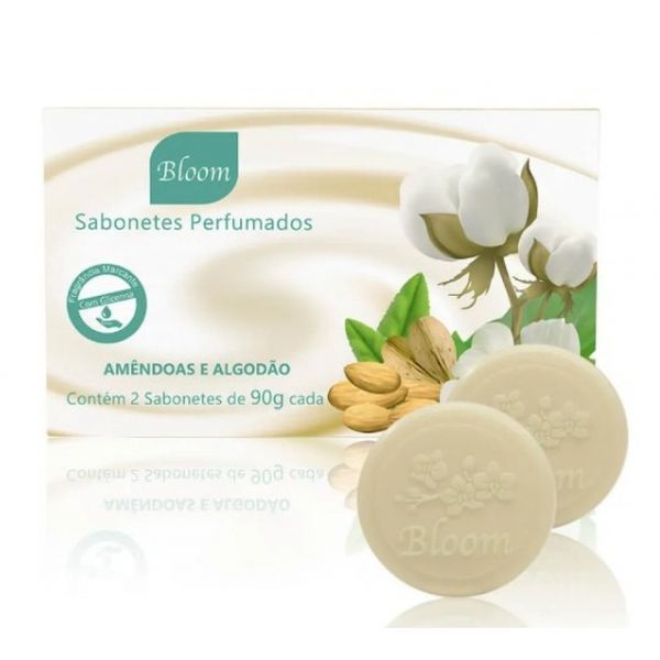Estojo 2 Sabonetes Bloom Amêndoas Algodão Aromática (1122)