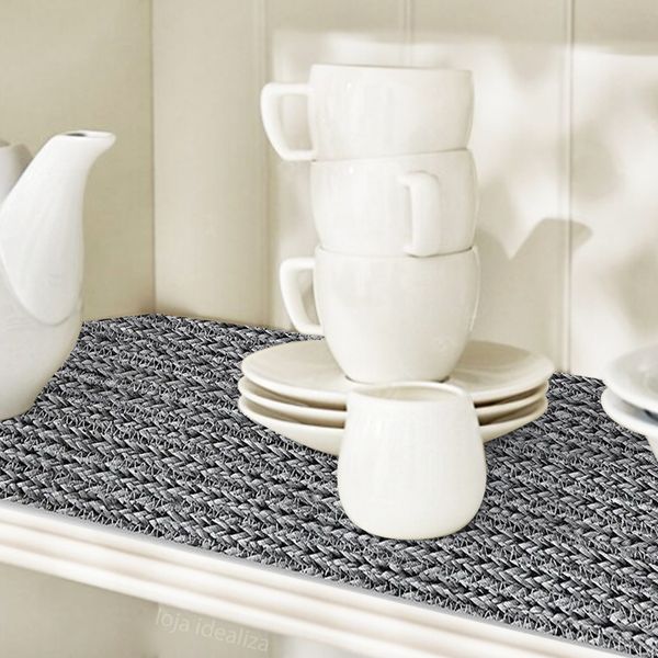 Forro Armário Gaveta Prateleira Tricot Cinza 8 Metro X 45cm Forro Armário Gaveta Prateleira Tricot Cinza 8 Metro X 45cm