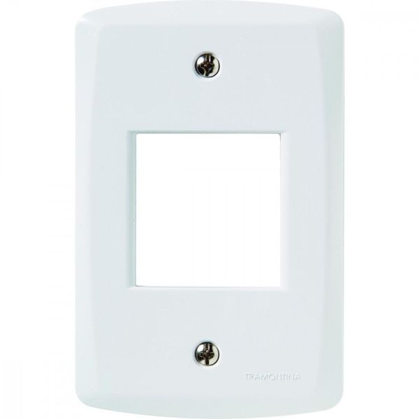 Placa 2 Postos Juntos 4x2 Tramontina Lux Branca