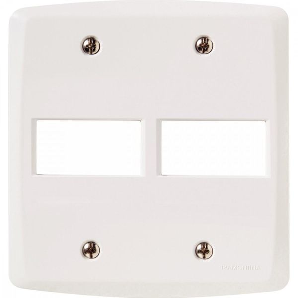 Placa 2 Postos Horizontal 4x4 Tramontina Lux Branca Placa 2 Postos Horizontal 4x4 Tramontina Lux Branca