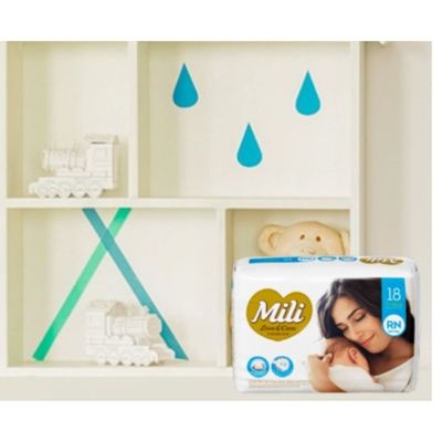 Fralda Descartável MILI Love &amp; Care RN   9 pacotes c/ 18 fraldas (Total: 162 fraldas)  Premium