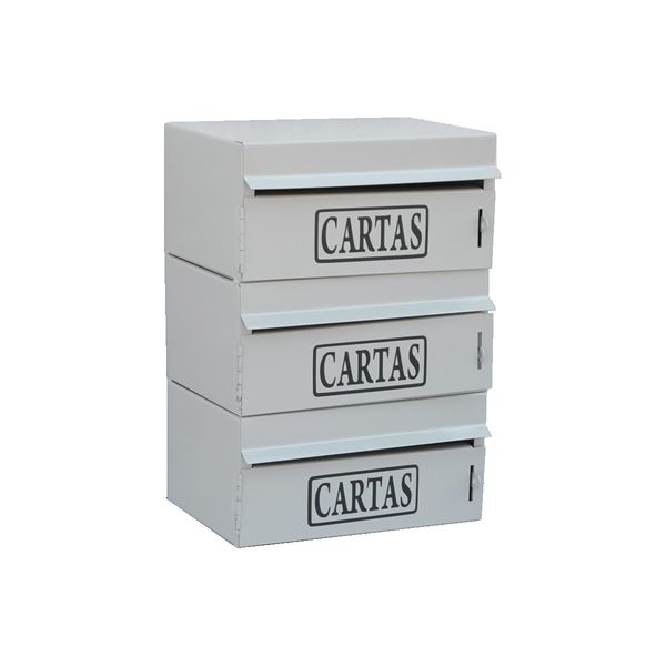 Caixa Correio Condomínio Frontal Para Muro Cinza 3 Módulos Caixa Correio Condomínio Frontal Para Muro Cinza 3 Módulos