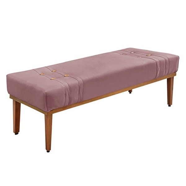 Recamier Decorativo 160cm Veludo Pés De Madeira Lilás