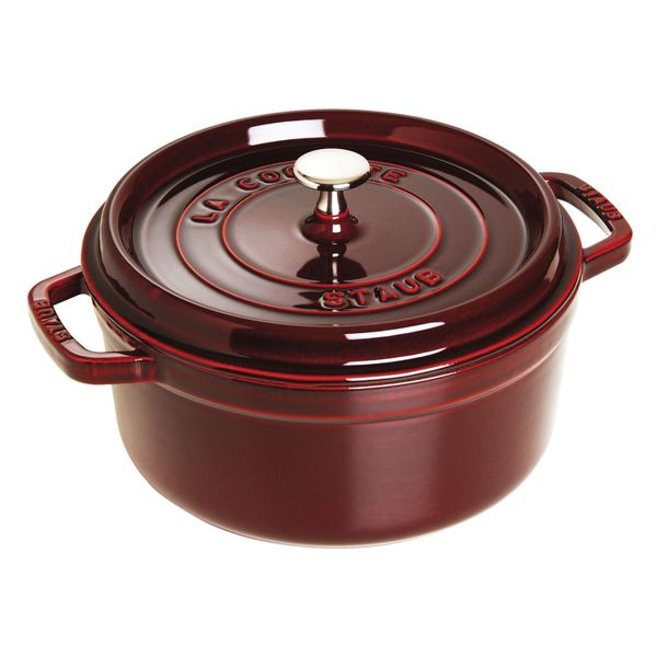 CAÇAROLA STAUB REDONDA FERRO FUNDIDO 26 CM - Vermelho Granada