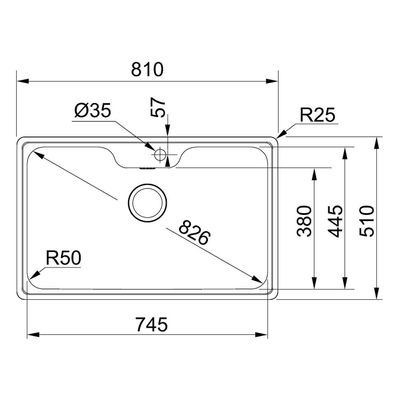CUBA FRANKE DE SOBREPOR BELL BCX 610-81 C/ACESSÓRIOS 15122