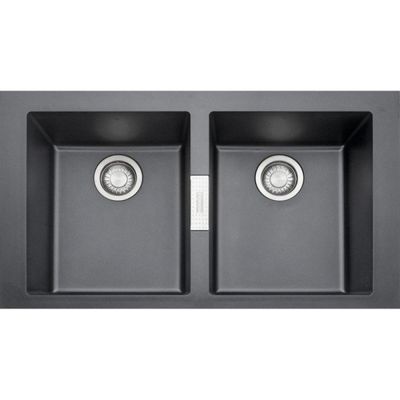CUBA FRANKE DUPLA SOBREPOR SIRIUS  86X51X20CM TECTONITE CARBONO 16781