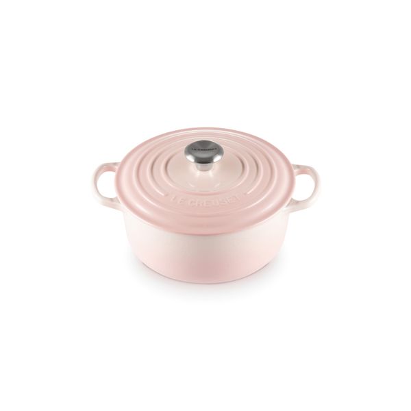 PANELA REDONDA LE CREUSET 24CM SIGNATURE FERRO ESMALTADO SHELL PINK 21177247774430