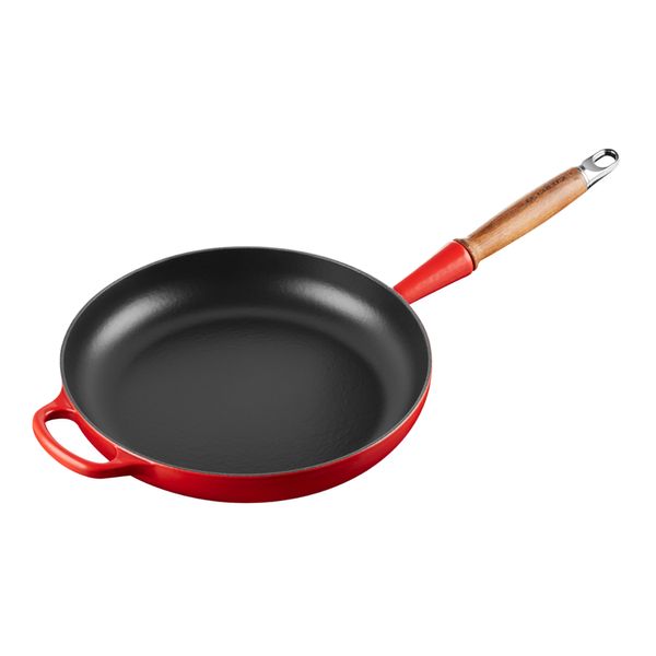 FRIGIDEIRA LE CREUSET SIGNATURE RASA C/ CABO DE MADEIRA VERMELHO 28CM 20258280600422