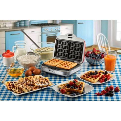 MÁQUINA DE WAFFLE ARIETE RETRÔ PARTY TIME VERMELHA 700W 127V 00C197309ARBR