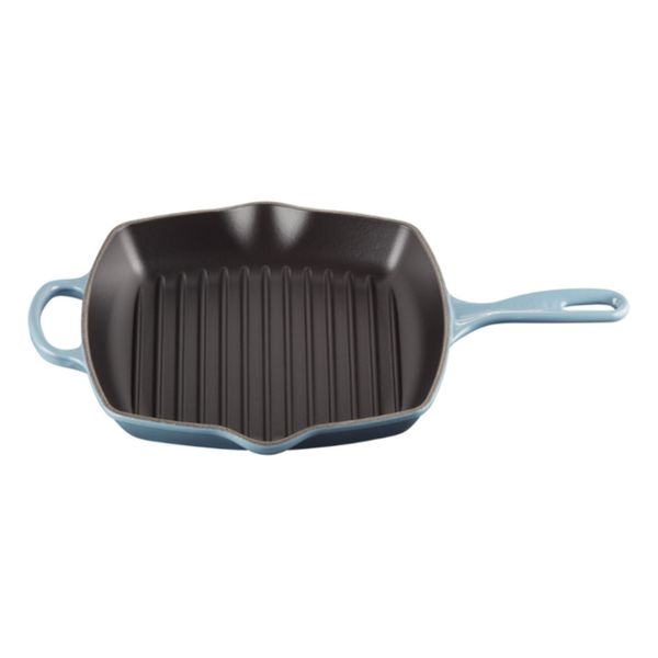 GRELHA QUADRADA LE CREUSET 26CM SIGNATURE EM FERRO FUNDIDO AZUL CHAMBRAY 20183264340422