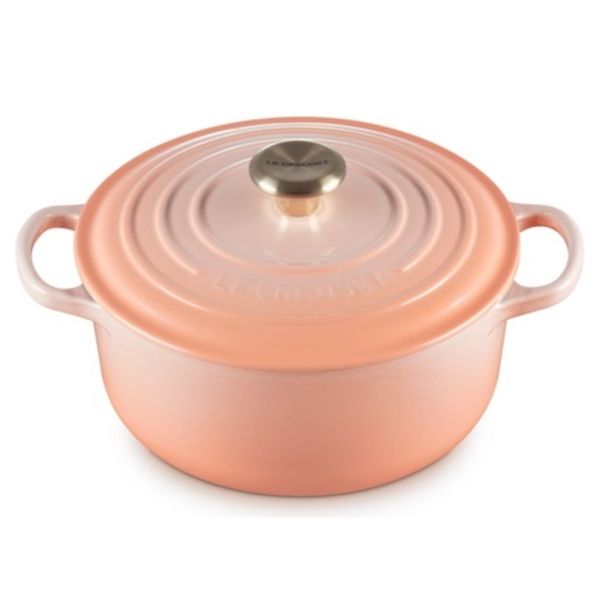 PANELA REDONDA LE CREUSET 20CM SIGNATURE FERRO ESMALTADO PESSEGO PECHE 21177204234450
