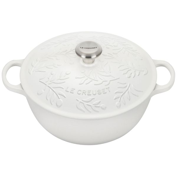 PANELA MARMITA LE CREUSET OLIVE BRANCH EM FERRO FUNDIDO 28CM COTTON BRANCO 21898284314460