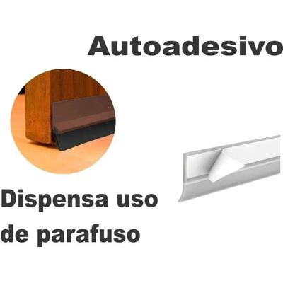 Veda Porta Com Adesivo 3m 90cm Rodo Silicone Marrom Stamaco