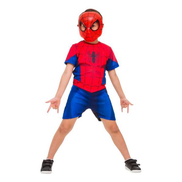 Fantasia Homem Aranha Infantil Curto com Máscara Regina P