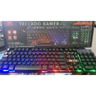Teclado Gamer Knup Kp-2043/a Qwerty Português Brasil Preto