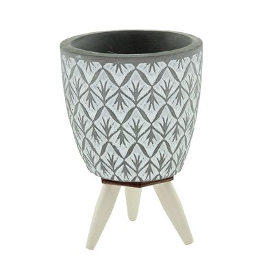 Cachepot de Concreto Tripe Urban 11x7,5x7,5cm Losang Leef Cinza