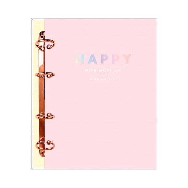 Agenda Planner Tilibra Argolado Capa Dura Happy Rosa 80 Folhas