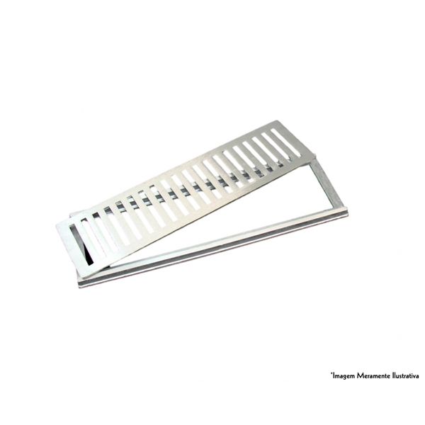 GRELHA ALUMINIO ESCOVADO COMPLETA 15X100