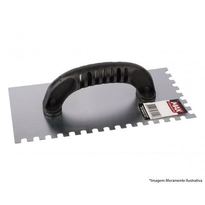 Desempenadeira Aco 25,5X12Cm Max Dentada C/C Plast c/12pcs