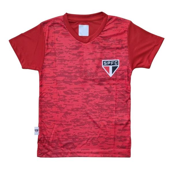 Camiseta Infantil São Paulo Rajada Vermelha Oficial Tam 6