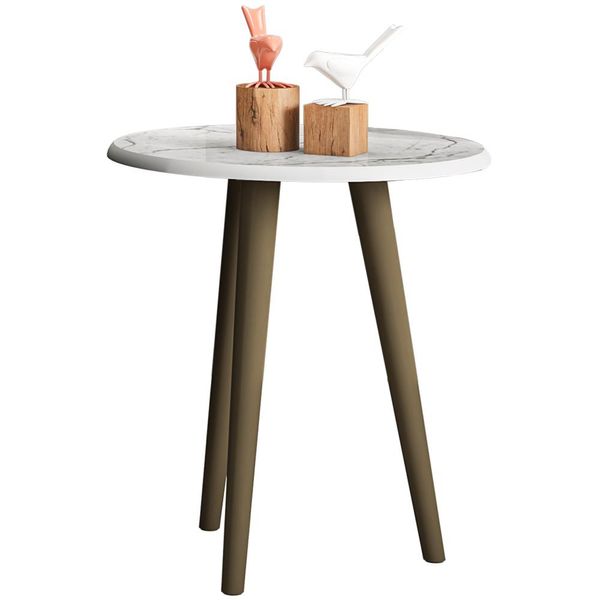 Mesa de Canto Lateral B02 Decorativa Branco Carrara - Lyam Decor
