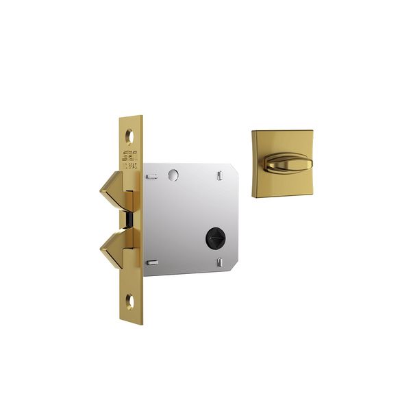 FECHADURA PORTA DE CORRER E BATER STAM 1006S WC BANHEIRO GOLD DOURADA QUADRADA 45 MM