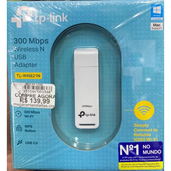 Adaptador Wirelles Tp-link 300mbps TL-WN821N