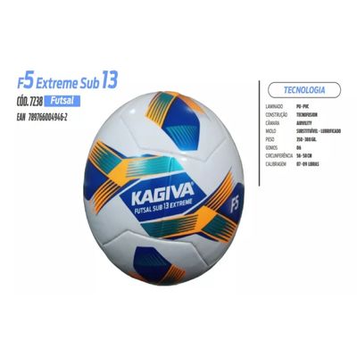 Bola Kagiva Extreme F5 Quadra Futsal Sub 13 Infantil
