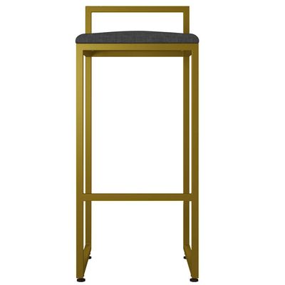 Banqueta Alta Para Cozinha Sala De Jantar Hanna L02 Dourado Linho Chumbo - Lyam Decor
