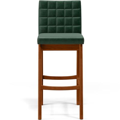 Banqueta Alta Para Cozinha Sala de Jantar Fixa Mila L02 Facto Verde Musgo - Lyam Decor