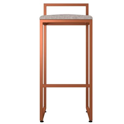 Banqueta Alta Para Cozinha Sala de Jantar Hanna L02 Bronze Linho Bege - Lyam Decor