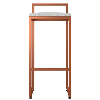 Banqueta Alta Para Cozinha Sala de Jantar Hanna L02 Bronze Linho Cinza - Lyam Decor