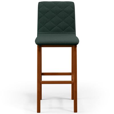 Banqueta Alta Para Cozinha Sala de Jantar Fixa Zoe B04 Linho Verde Musgo - Lyam Decor