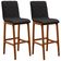 Kit 02 Banquetas Altas Para Cozinha Sala de Jantar Fixa Zoe B04 Linho Chumbo - Lyam Decor