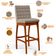 Kit 02 Banquetas Altas Para Cozinha Sala de Jantar Fixa Mila B04 Linho Bege - Lyam Decor