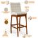 Kit 04 Banquetas Alta Para Cozinha Sala de Jantar Fixa Mila B04 Linho Champagne - Lyam Decor