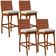 Kit 04 Banquetas Altas Cozinha Sala De Jantar Fixa Mila B04 Couríssimo Camel Linho Cru - Lyam Decor