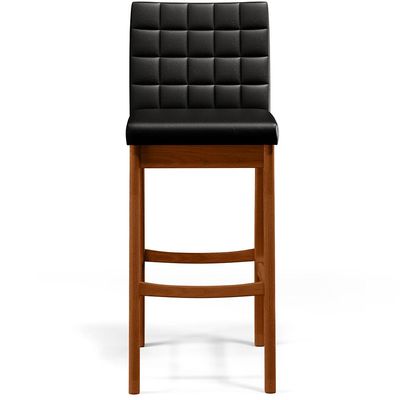 Kit 05 Banquetas Altas Para Cozinha Sala de Jantar Fixa Mila B04 Couríssimo Preto - Lyam Decor