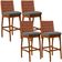 Kit 04 Banquetas Altas Sala De Jantar Fixa Mila B04 Couríssimo Camel Linho Cinza Escuro - Lyam Decor