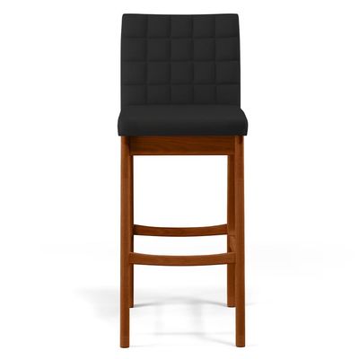 Kit 05 Banquetas Altas Para Cozinha Sala De Jantar Fixa Mila B04 Facto Preto Fosco - Lyam Decor