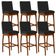 Kit 06 Banquetas Altas Para Cozinha Sala De Jantar Fixa Mila B04 Facto Preto Fosco - Lyam Decor
