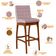 Kit 06 Banquetas Altas Para Cozinha Sala de Jantar Fixa Mila B04 Suede Rosê - Lyam Decor