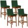 Kit 04 Banquetas Altas Para Cozinha Sala de Jantar Fixa Mila B04 Suede Verde Musgo - Lyam Decor